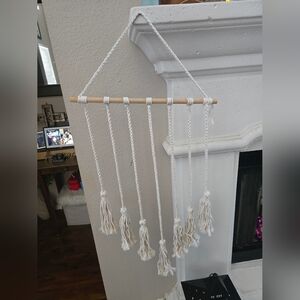 Handcrafted White Macrame Wall Hanging 17' Width x 35' Height